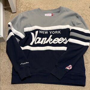 Mitchell & Ness New York Yankees Navy and Gray Sweater
